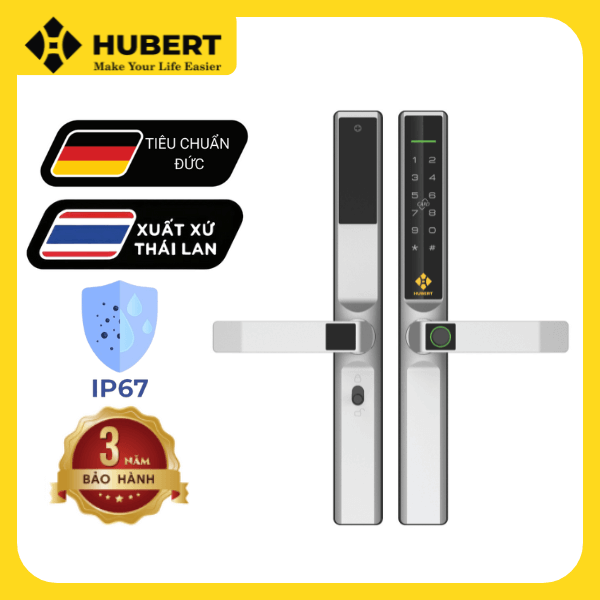 Khoá Cửa Nhôm HUBERT HB CN39 SILVER GRAY